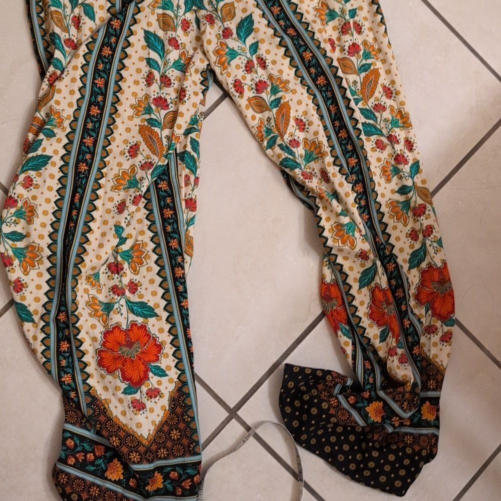 NWT Farm Rio x Anthropologie Floral Wrap Jumpsuit Black Motif Size S - Picture 5 of 13